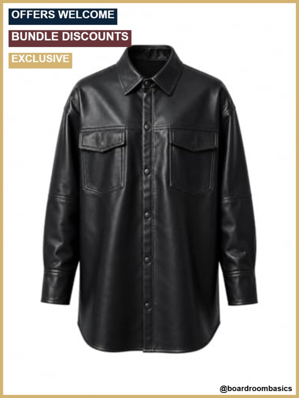 Oversized Faux Leather Bomber Motorcycle Jacket Casual Zip Up Coat